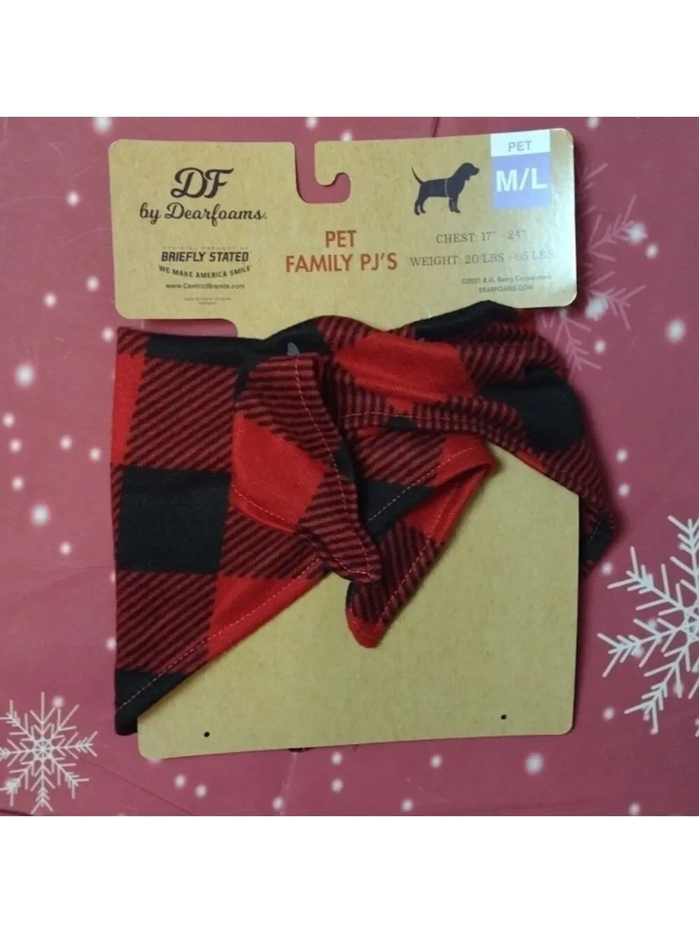 DEARFOAMS family pj's red plaid bandana size M/L